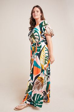 hutch tropical maxi dress in vibrant colors, from Anthropologie