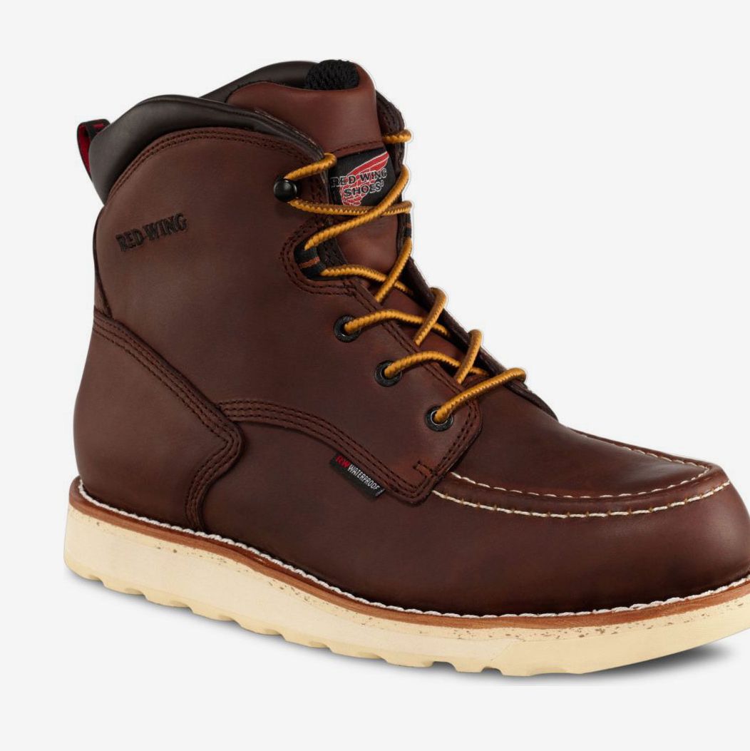 red wing square toe work boots