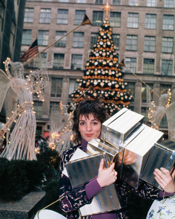 Liza Minnelli Holding Christmas Presents