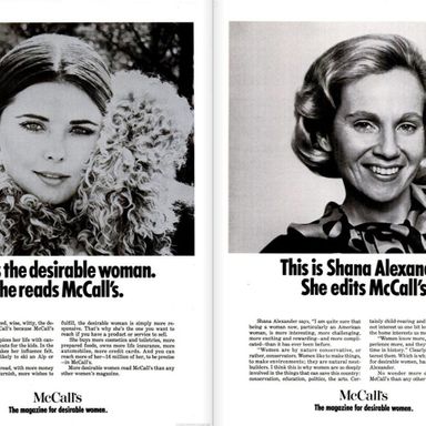 A little awkward prefeminism for you. Also awkward: The implication that Ms. Alexander was a lot less desirable than her counterpart.