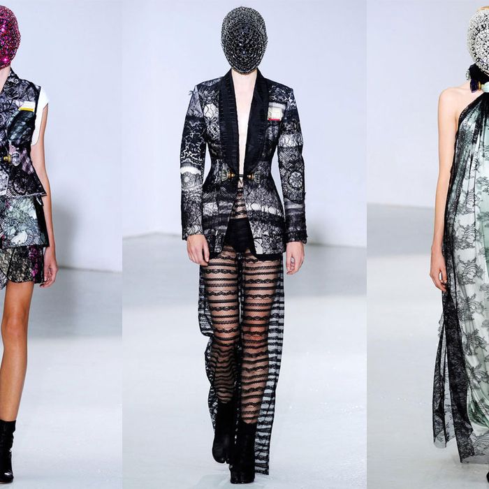 Looks from Maison Martin Margiela's fall 2012 couture collection.