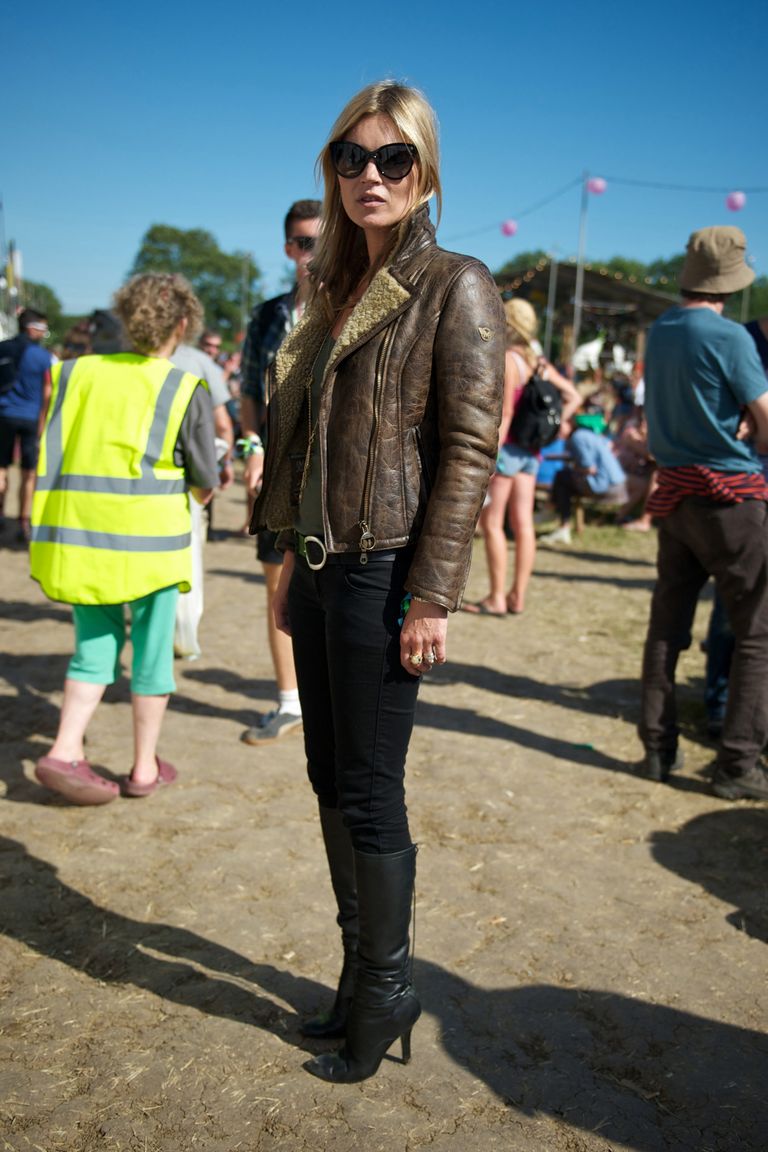 Model Kate Moss during day 3 of the 2013 Glastonbury Festival at Worthy Farm on June 29, 2013 in Glastonbury, England. 