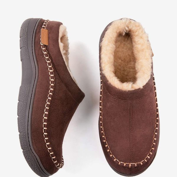 mens leather house slippers