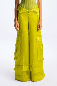 Woven wide-leg cargo pants