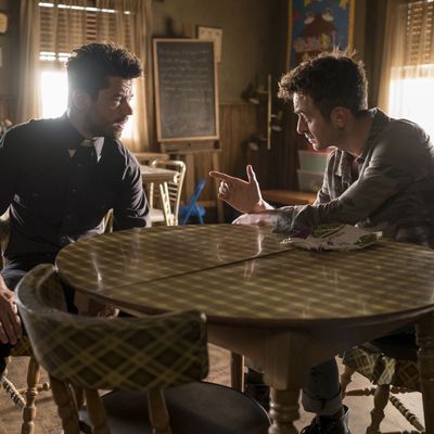 Dominic Cooper as Jesse Custer, Joseph Gilgun as Cassidy - Preacher _ Season 1, Episode 2 - Photo Credit: Lewis Jacobs/Sony Pictures Television/AMC