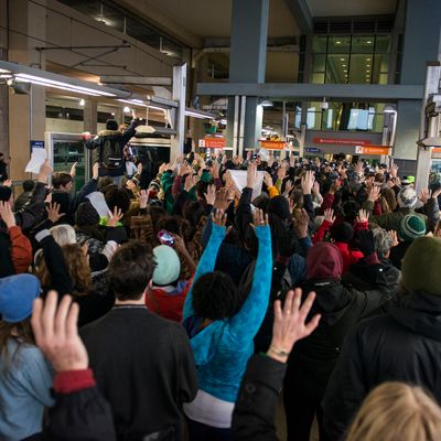 Black Lives Matter Activists Group Protest at the Mall of America and the Minneapolis-St. Paul Airport