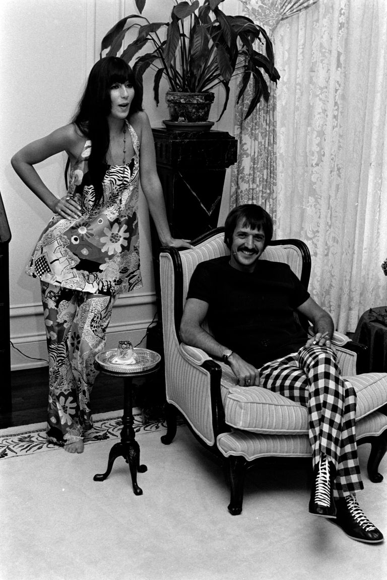 Portraits of American Pop Singers Sonny & Cher at Home in Los Angeles