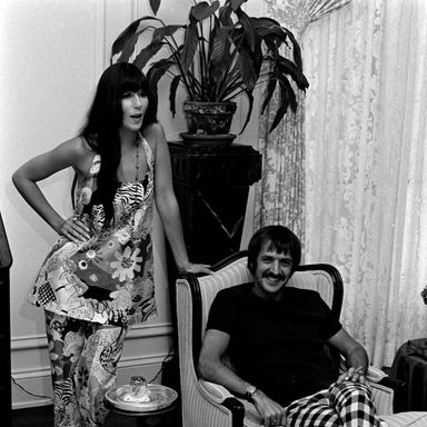 Portraits of American Pop Singers Sonny & Cher at Home in Los Angeles