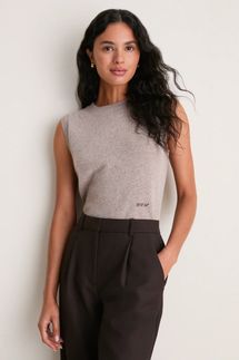 Tuckernuck Wheat Cashmere Sleeveless Ava Shell