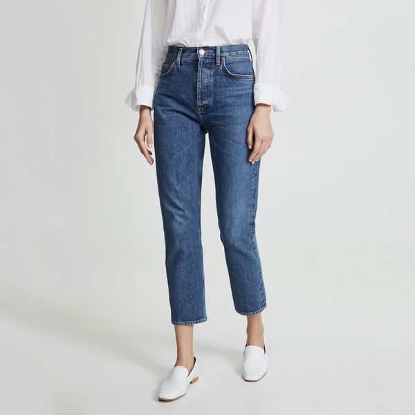 Agolde Riley High-Rise Straight-Crop Jeans
