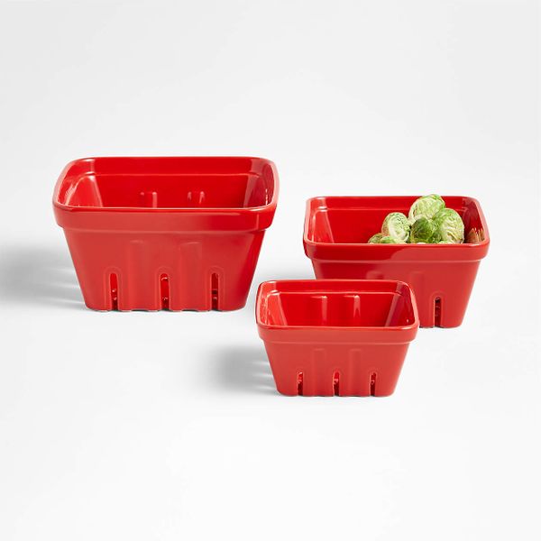 Crate & Barrel Berry Box Colanders (Set of 3)