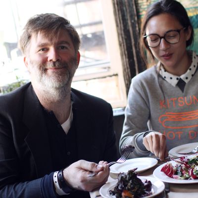 Murphy, and girlfriend Christina Topsøe, at the Spotted Pig.