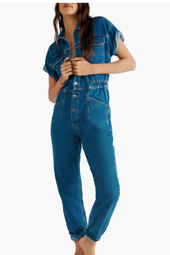 Free People We the Free Marci Denim Jumpsuit