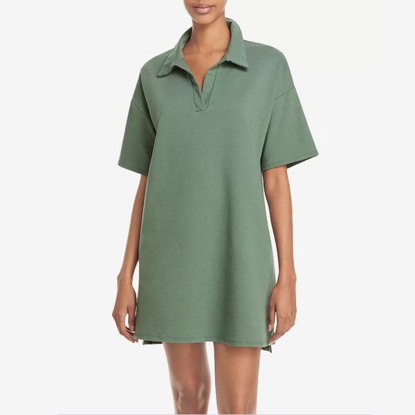 AQUA Sweatshirt Polo Mini Dress