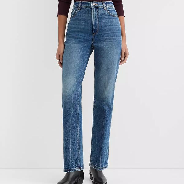 LOFT Rivete High Rise Straight Jeans