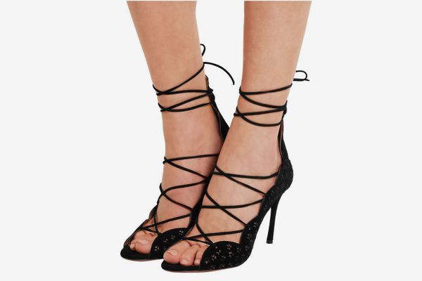 Alaïa Carine laser-cut suede sandals