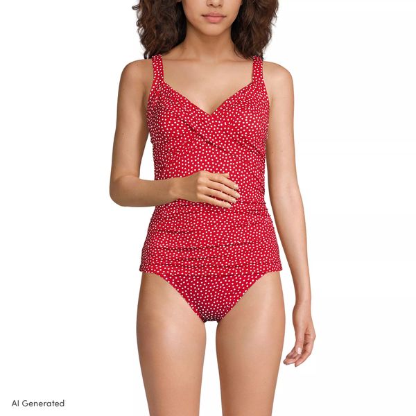 Lands’ End Women’s Sweetheart Wrap Underwire Tankini Top