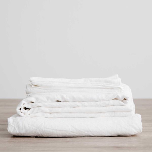 Cultiver Linen Sheet Set With Pillowcases - White