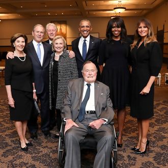 Four presidential families, one photo.