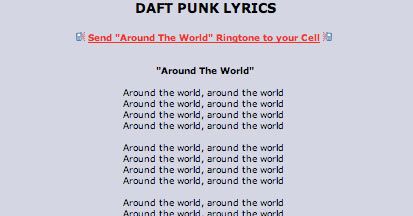 Try To Memorize The Lyrics To Daft Punk S Around The World Clickable Vulture