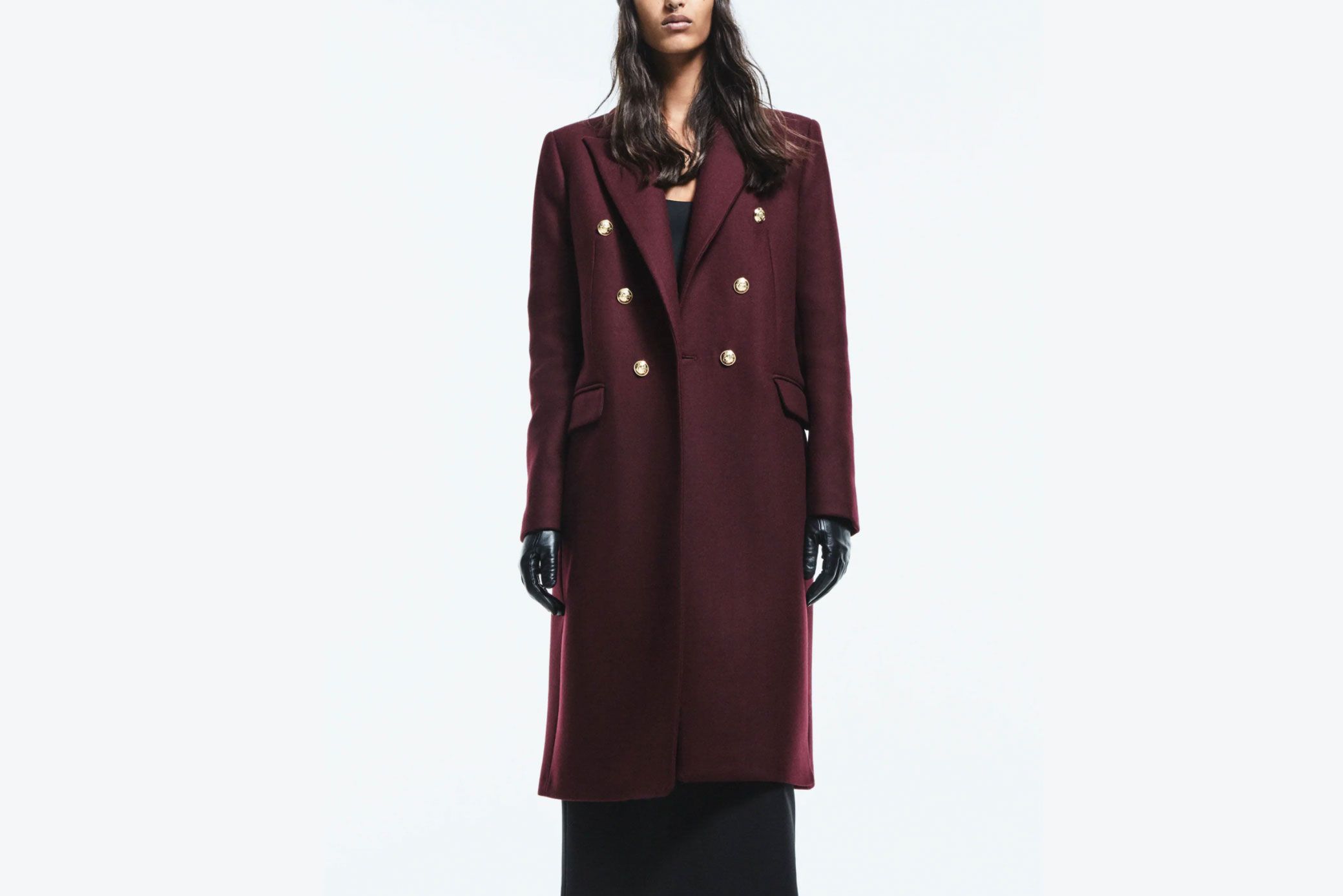 zara maroon coat