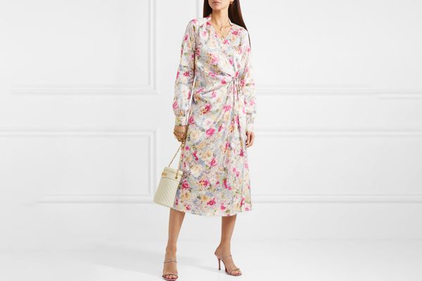 Art Dealer Michelle Gathered Floral-Print Wrap Dress