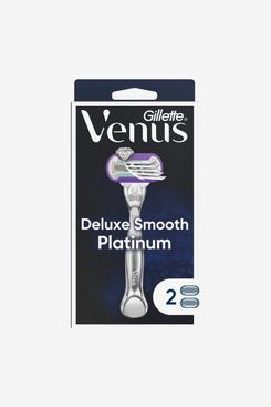 Venus Deluxe Smooth Platinum Women's Metal Handle Razor + 2 Razor Blade Refills