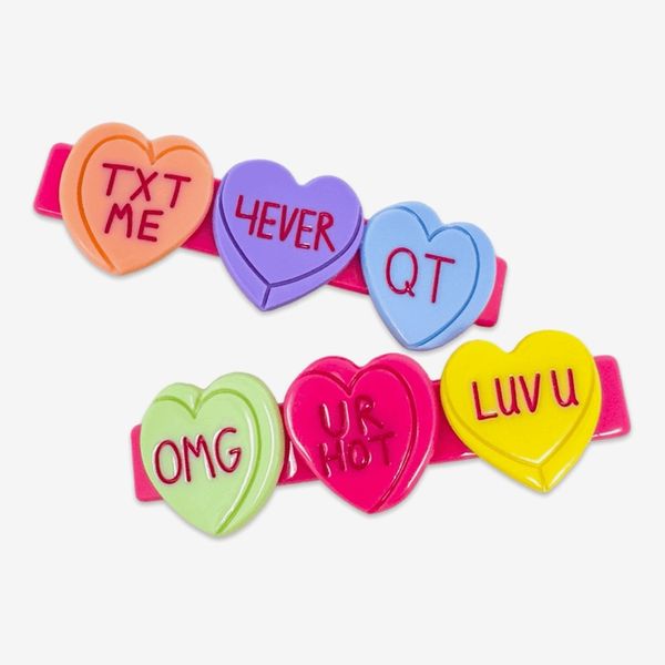 Jenny Lemons Candy Hearts Alligator Hair Clip Set