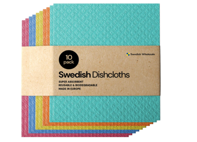 SCANDISH Black Swedish Dishcloths for Kitchen - Set of 3 Swedish Dish  Cloths | Swedish Dish Towels Made in Sweden | Reusable, Compostable Black