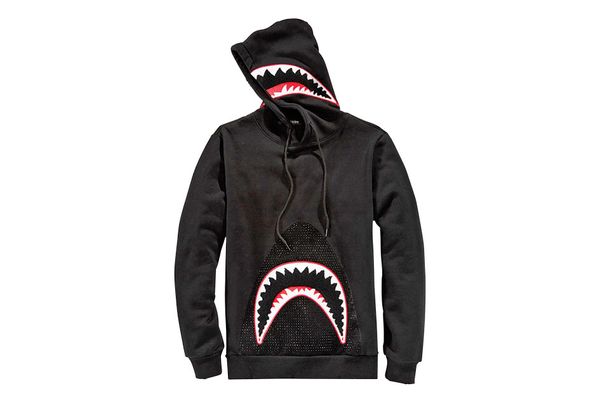 Black Studded Shark Hoodie