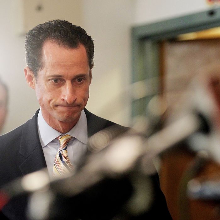 U.S. Rep. Anthony Weiner (D-NY) enters to announce his resignation June 16, 2011 in the Brooklyn borough of New York City. The resignation comes ten days after the congressman admitted to sending lewd photos of himself on Twitter to multiple women. 