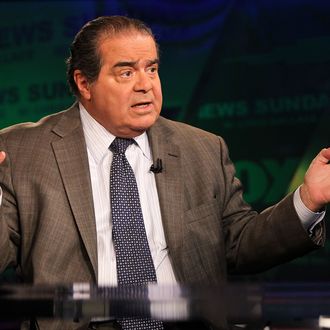 U.S. Supreme Court Justice Antonin Scalia takes part in an interview with Chris Wallace on 