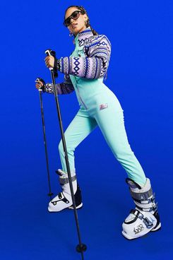 ASOS 4505 ski suit with retro geo print detail