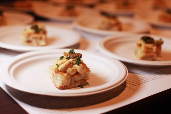 Claudette's truffled hummus on flatbread.