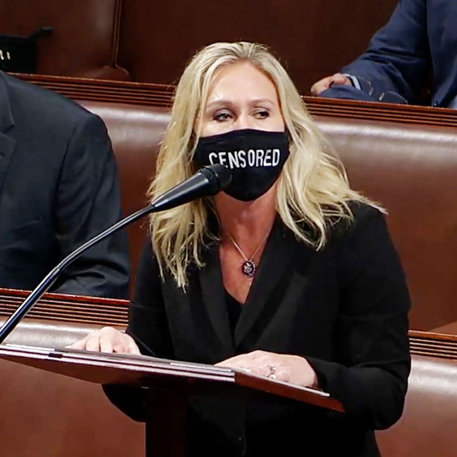 Qanon Rep Marjorie Taylor Greene Wore Censorship Face Mask