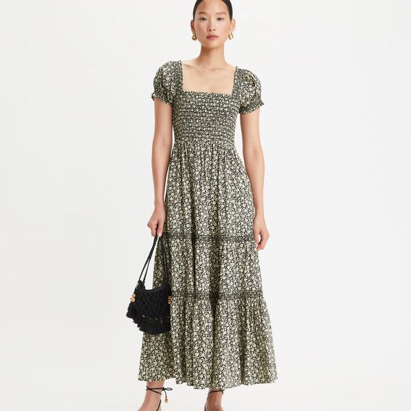 Tory Burch Smocked Midi Dress