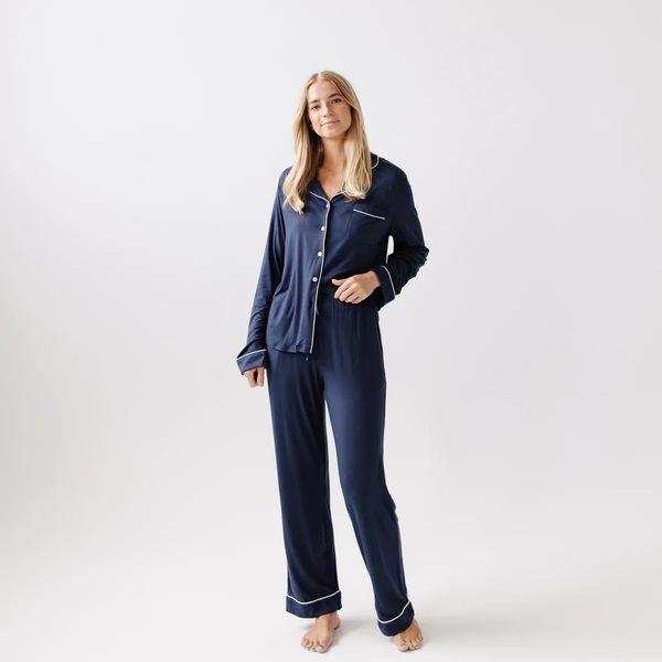 Cozy Earth Long-Sleeved Bamboo Pajama Set in Stretch Knit