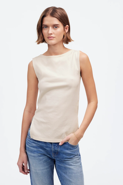 Madewell Sleeveless Boatneck Side-Slit Tee