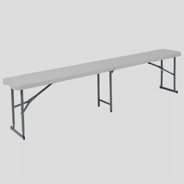 Portable Bi-Fold Granite White Plastic Bench