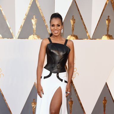 Kerry Washington 
Dress by Atelier Versace; jewels by Harry Winston; shoes by Gianvito Rossi.