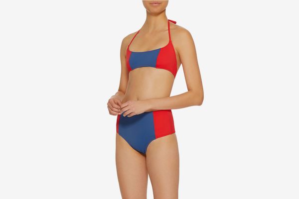 Solid & Striped Swim Team 2018 the Jessica Color-Block Bikini Top