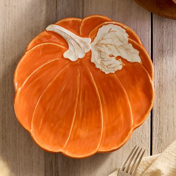 Anthropologie Pumpkin Ceramic Side Plate
