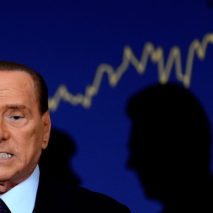 Former Perime Minister Silvio Berlusconi attends the presentation of the book