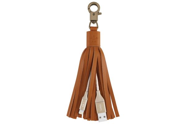 Leather-Tassel Keychain iPhone Charger