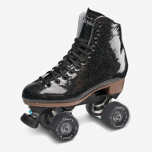 Comeon Black Roller Skates High Top Double Roller Skates Light Up Four-Wheels Artificial Leather Roller Skates Premium Roller Skates 