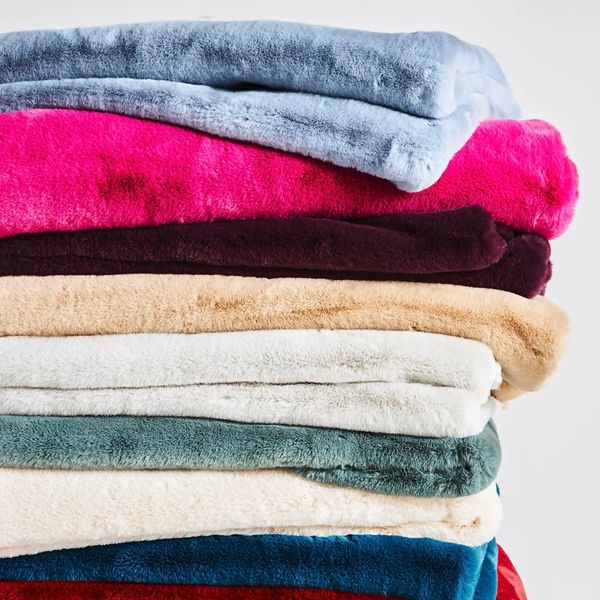 Anthropologie Sophie Faux-Fur Throw Blanket