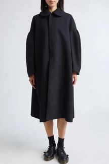 Comme des Garçons Peter Pan Collar Oversize Crêpe Overcoat