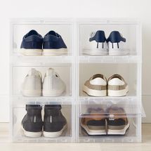 The Container Store Large Drop-Front Shoe Box Case of 6