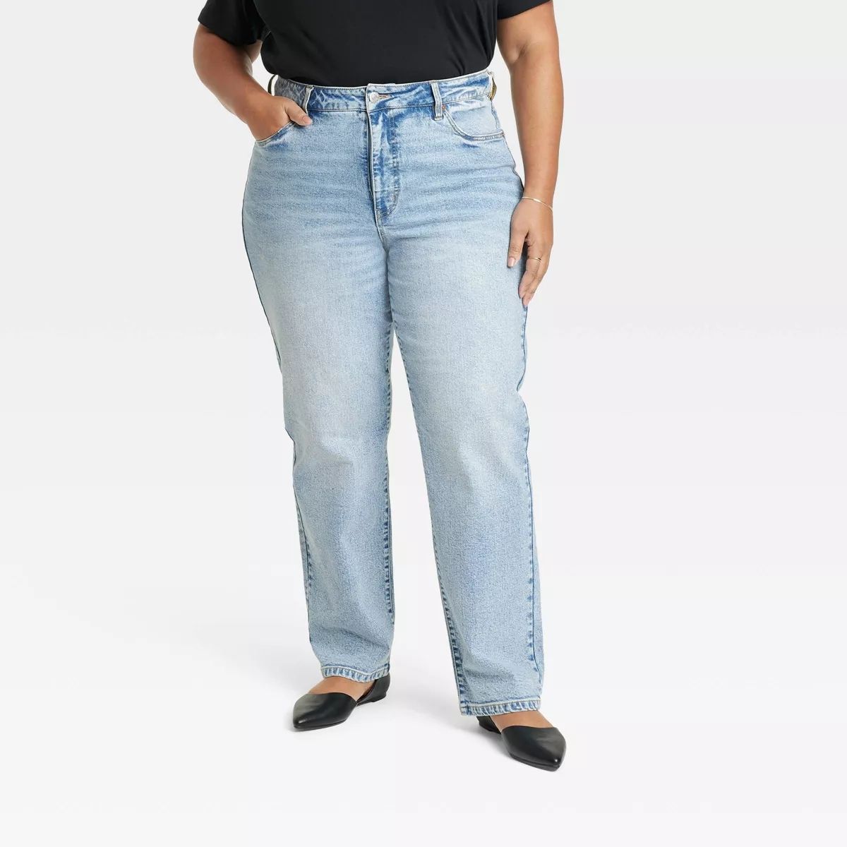Blue high mom fit jeans | Loavies-pokeht.vn