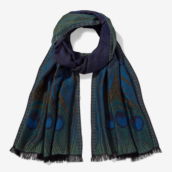 Louis C. Tiffany Peacock Feather Wool-Blend Shawl
